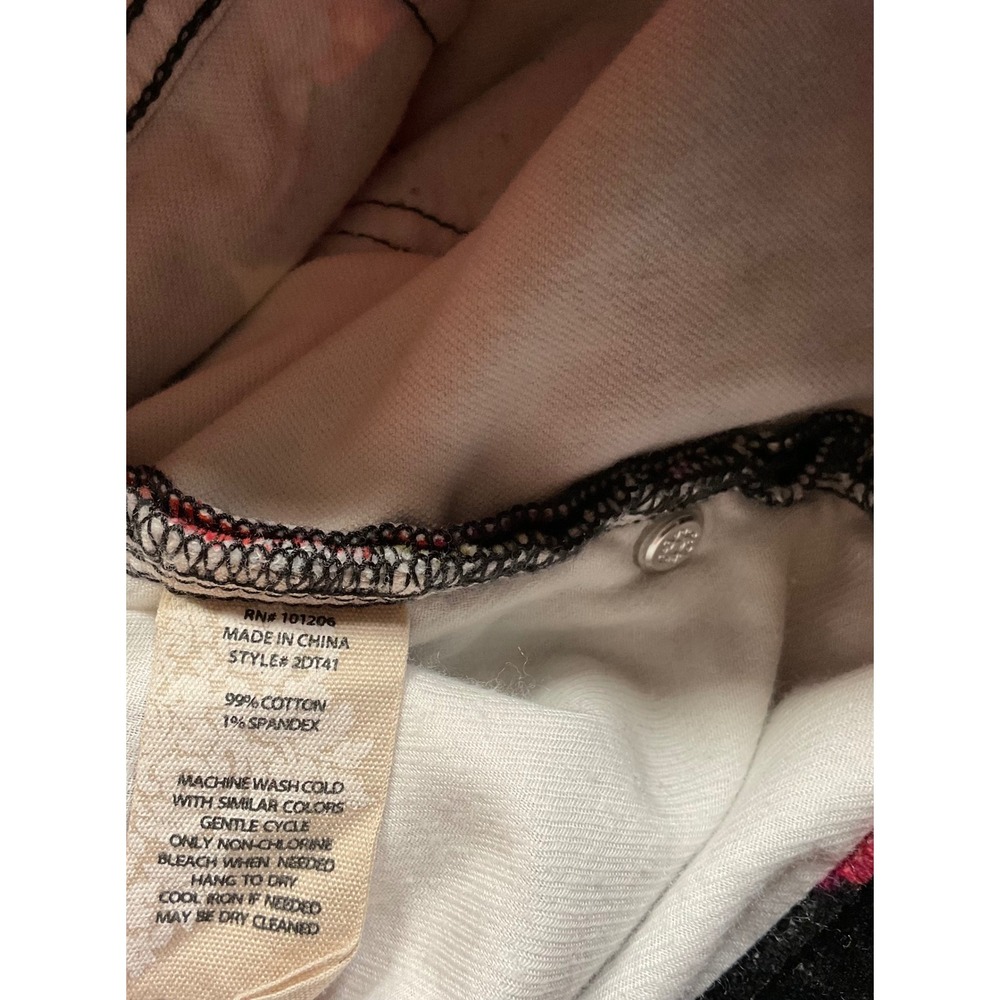 Soft Surroundings Black Floral Velvet Pants Women's Size 8 Red Rose Print - Picture 14 of 15